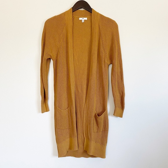 bp Sweaters - BP Longline Open Cardigan Brown Cattail XXS